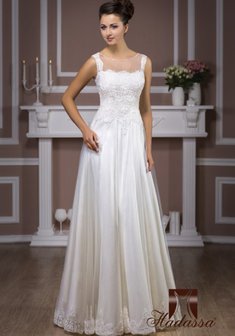 Свадебное платье В45207. А-силуэт, длинное без шлейфа.