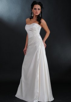 Свадебное платье Аманда-А63024. С прямой юбкой, длинное без шлейфа.