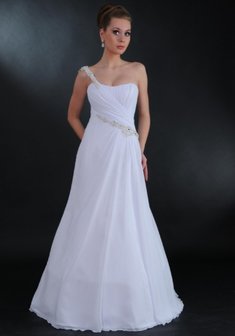 Свадебное платье Эмили-А63028. А-силуэт, длинное без шлейфа.