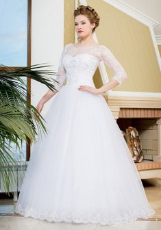 Свадебное платье Ярослава-А63029. С пышной юбкой, длинное без шлейфа.