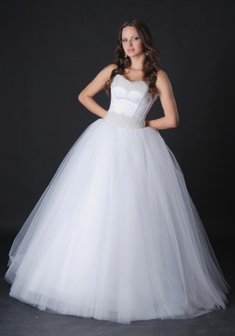 Свадебное платье Жемчуг-А63052. С пышной юбкой, длинное без шлейфа.