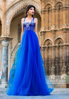 Вечернее платье МАРОККО-Ж66188. А-силуэт, длинное без шлейфа.