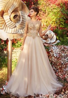 Вечернее платье БРИАНА-Ж66352. С пышной юбкой, длинное без шлейфа.