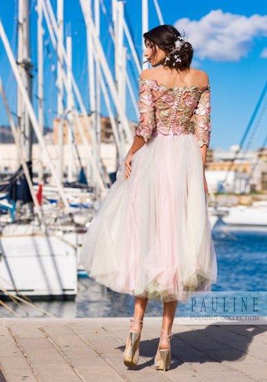 Вечернее платье Доминикана (кроп топ +юбка)-Ж66215 - Свадебный салон Жозефина