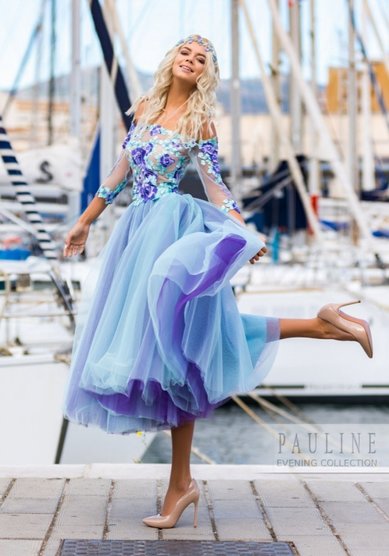 Вечернее платье Доминикана (кроп топ +юбка)-Ж66215 - Свадебный салон Жозефина