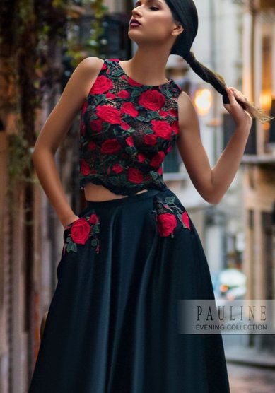 Вечернее платье Мадрид (кроп топ+юбка)-Ж66222 - Свадебный салон Жозефина