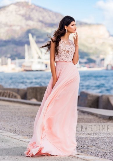 Вечернее платье Монако (кроп топ+юбка)-Ж66220 - Свадебный салон Жозефина