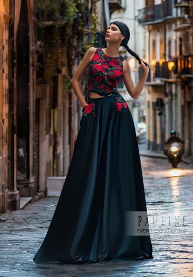 Вечернее платье Мадрид (кроп топ+юбка)-Ж66222 - Свадебный салон Жозефина