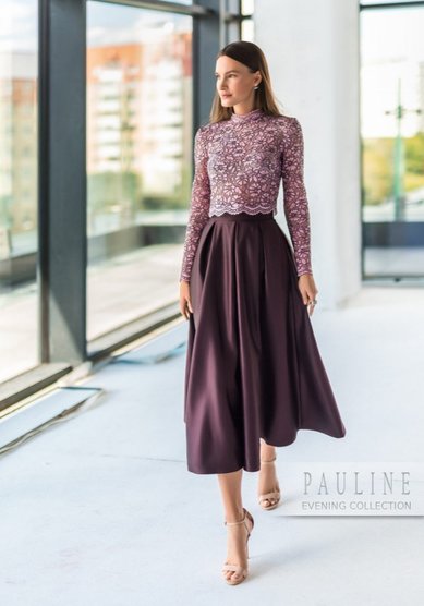 Вечернее платье Пати пилари (кроп топ+юбка)-Ж66263 - Свадебный салон Жозефина