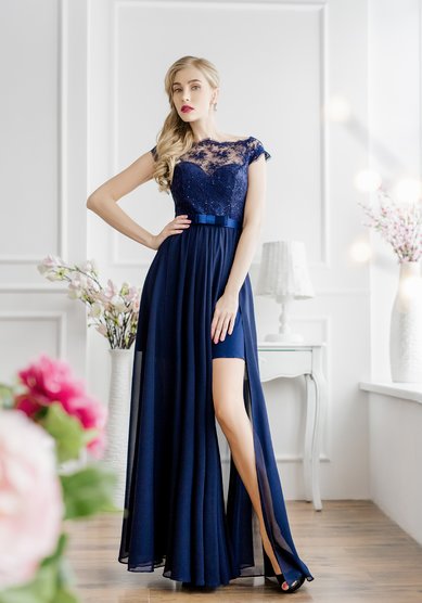 Вечернее платье ELENA KONDRATOVA модель 015-Ж66390 - Свадебный салон Жозефина.