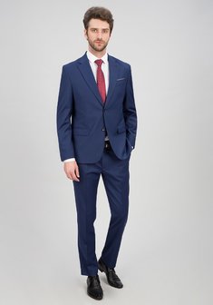 Свадебный мужской костюм JAGUAR (синий)-С3683. Классический однобортный.